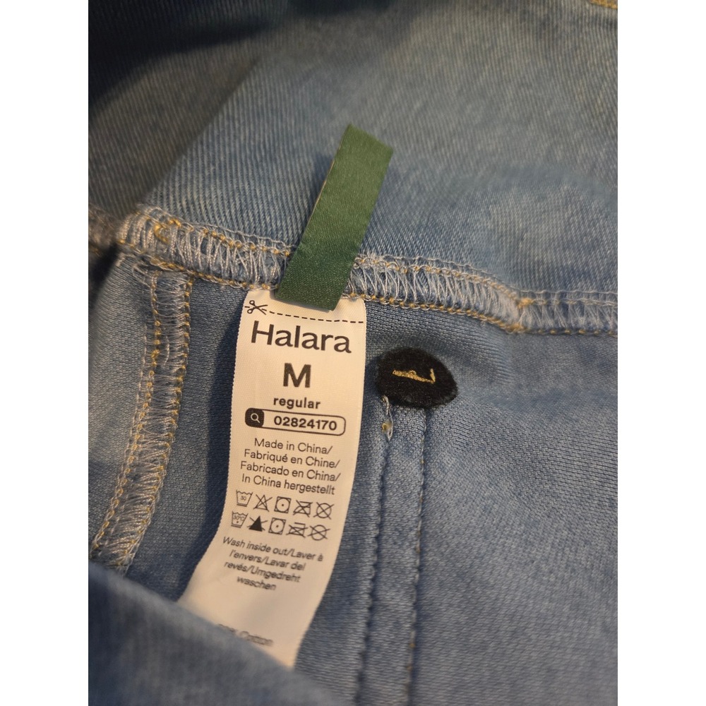 NWT Halara Flex High Waisted Crossover Pocket Flare Jeans Light Blue Medium - Picture 3 of 4